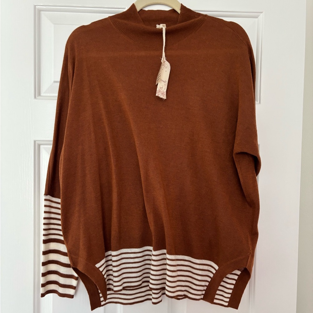 Hem & Thread Brown Striped Sweater